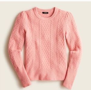 NWT J.Crew Stretch Wool cable-knit crewneck sweater